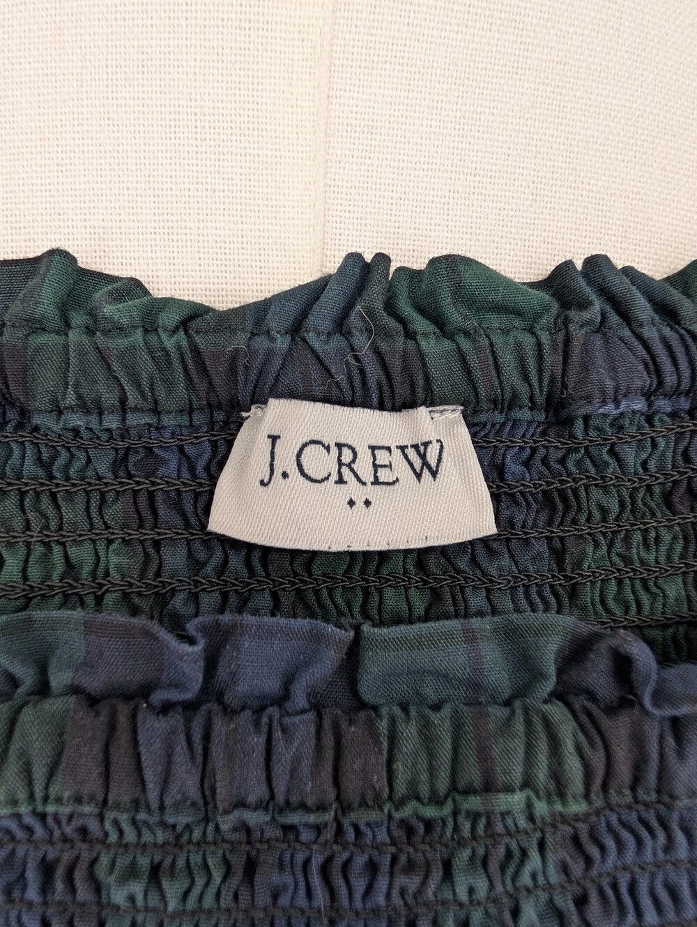 J.Crew Black Watch Tartan Tiered Sleeveless Midi Dress | Size XS | Green Navy - Picture 8 of 10
